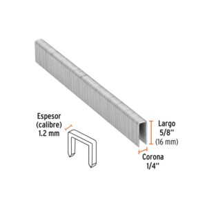 CAJA C/5000 GRAPAS CORONA 1/4" CAL.18, 16 MM