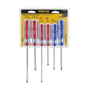 JUEGO D/6 DESARMADORES MANGO D/PVC