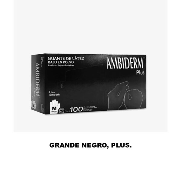 GUANTE DE LATEX GDE NEGRO PLUS
